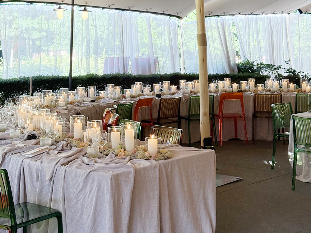 Private Dinner Tent Chalet Robinson Candles Warm atmosphere