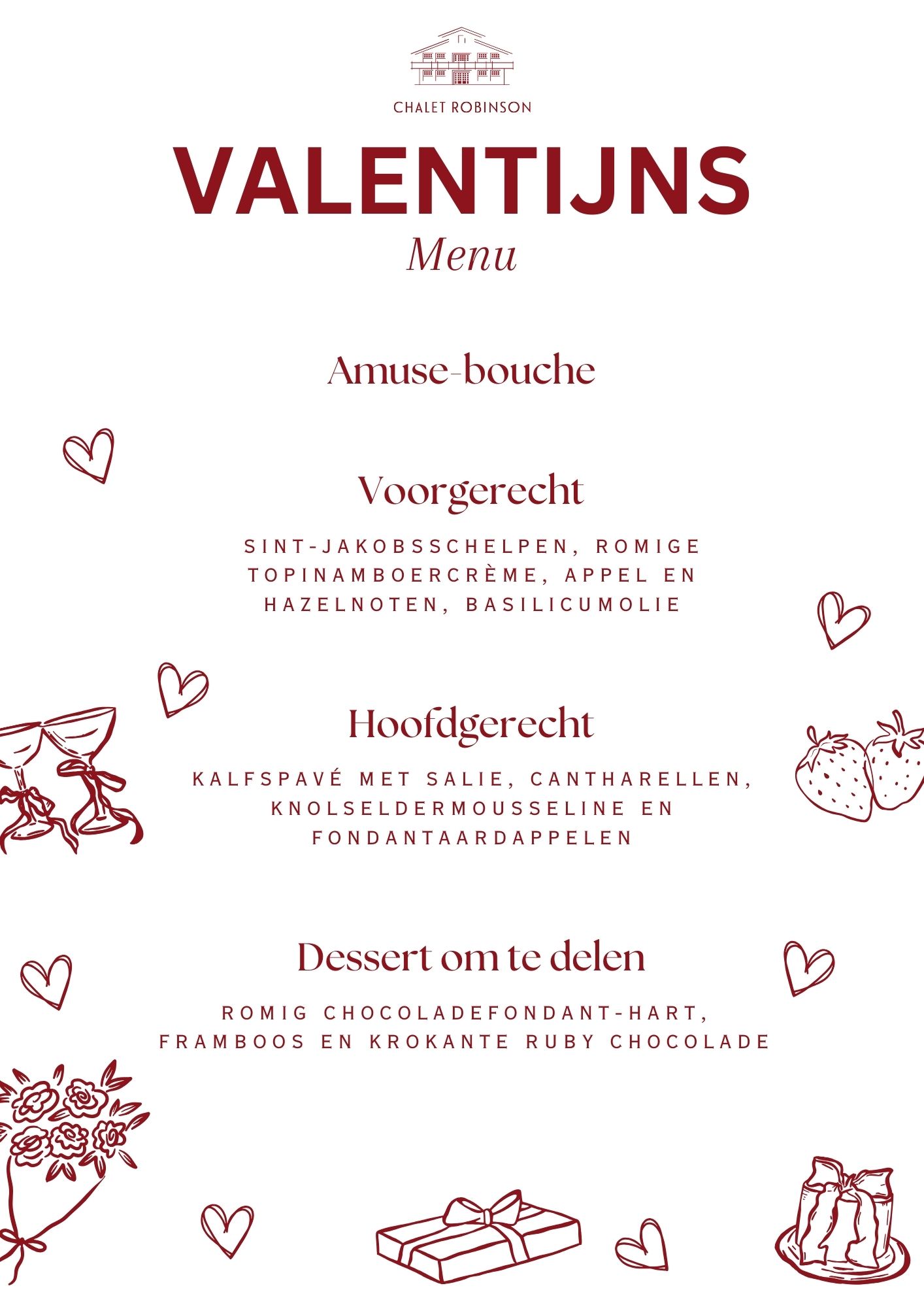 Chalet Robinson Valentijns Menu 2026